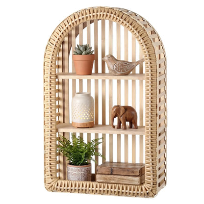 Wall Shelf Circular Bamboo Space-Saving