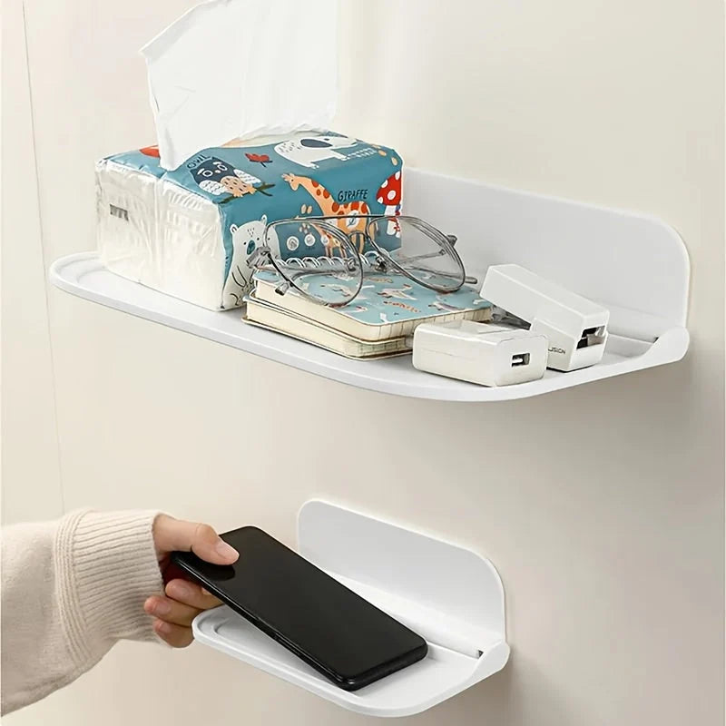 Wall Shelf Foldable No-Drill Adhesive Space-Saving Storage