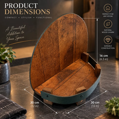 Wall Shelf Round 12 Inch Natural Wood Front Rail