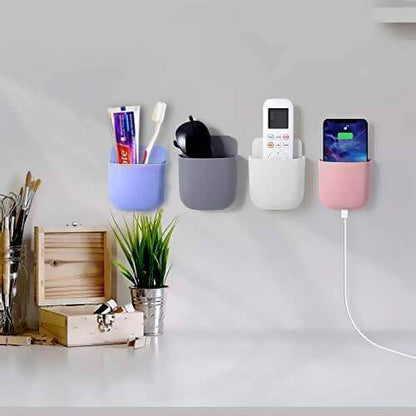 Wall Storage Organizer Self-Adhesive No-Drill Set of 4