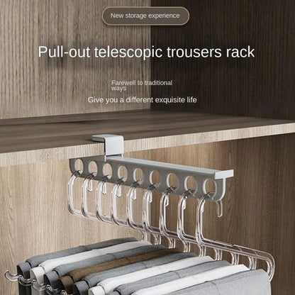 Wardrobe Pull-Out Rack Smooth-Gliding Space-Saving Clothing Storage