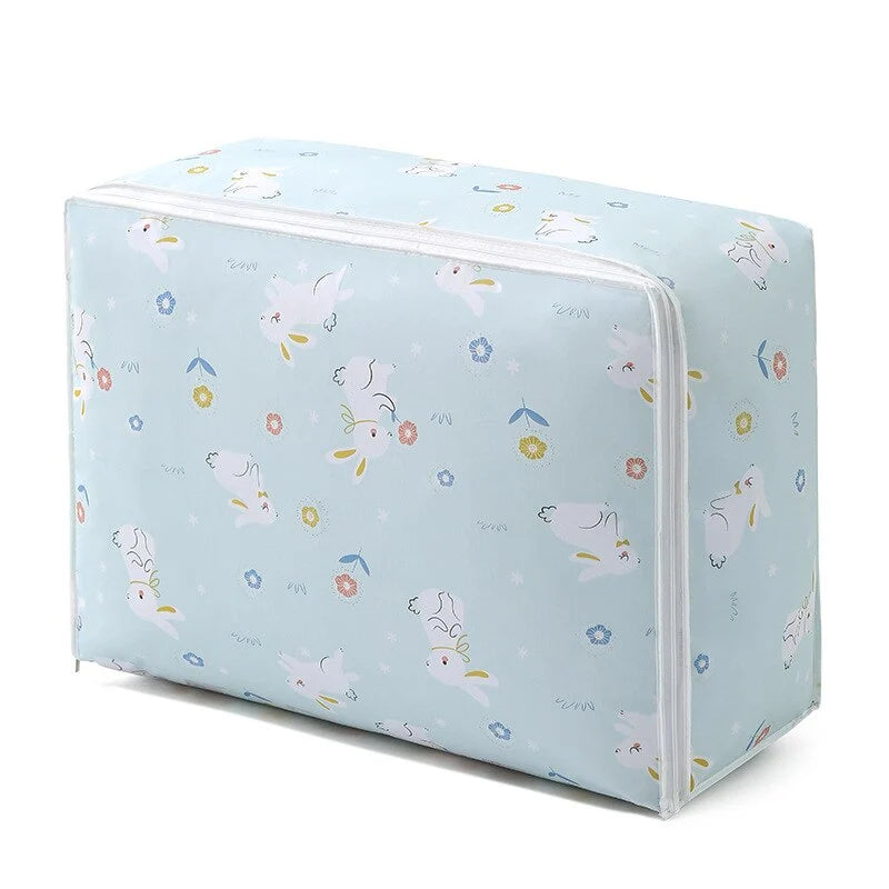 Wardrobe Storage Bag PEVA Large Capacity Zippered Quilt Pocket