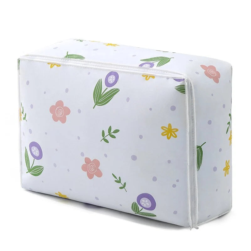 Wardrobe Storage Bag PEVA Large Capacity Zippered Quilt Pocket