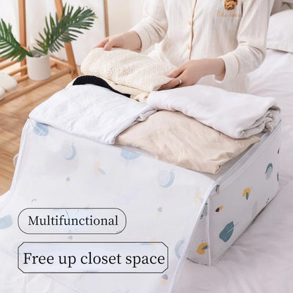 Wardrobe Storage Bag PEVA Large Capacity Zippered Quilt Pocket