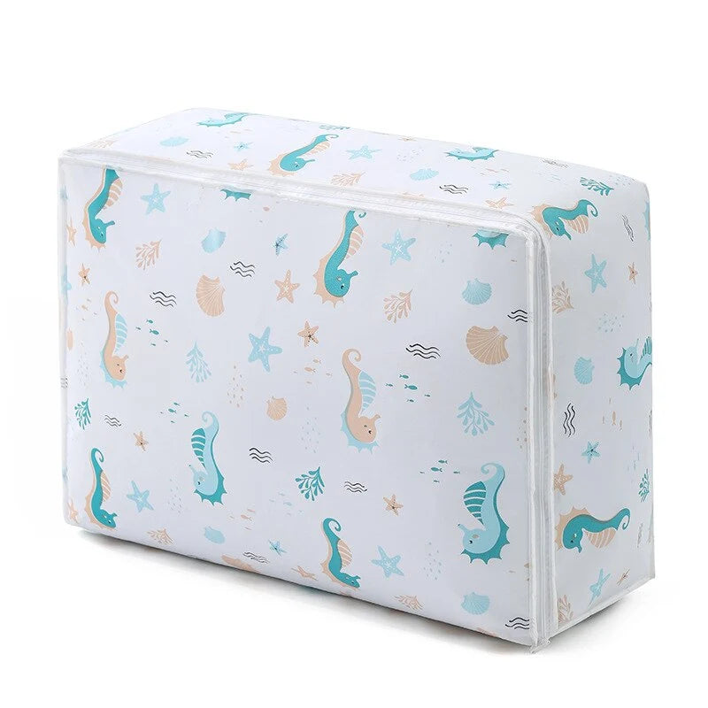 Wardrobe Storage Bag PEVA Large Capacity Zippered Quilt Pocket