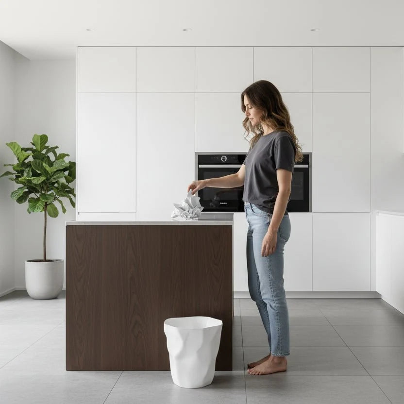 Wastebasket Space-Saving Polypropylene Corner-Fitting