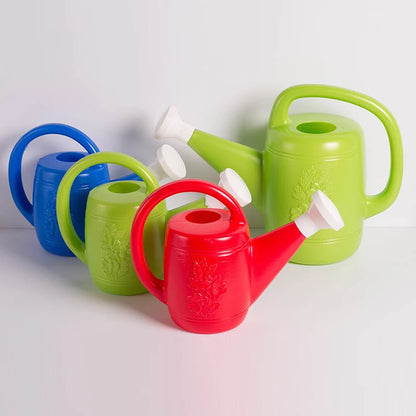 Watering Can Lightweight Plastic Ergonomic Handle Embossed Floral Design