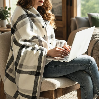 Wearable Blanket Flannel Fleece Snap-Button