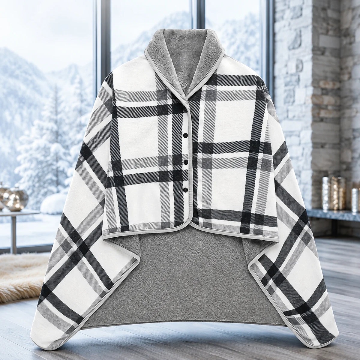 Wearable Blanket Flannel Fleece Snap-Button