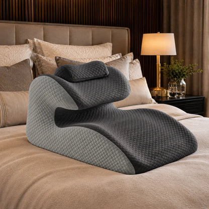 Wedge Backrest Pillow Multi-Zone Support Detachable Headrest