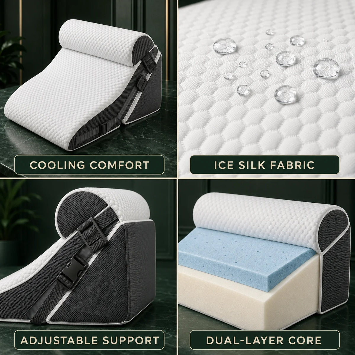 Wedge Pillow Set Modular Cooling Gel Foam