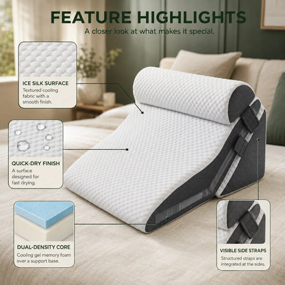 Wedge Pillow Set Modular Cooling Gel Foam