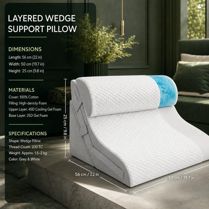 Wedge Pillow Set Modular Cooling Gel Foam