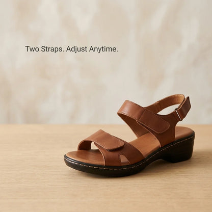Wedge Sandals Adjustable Hook & Loop Straps Contoured Padded Footbed