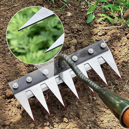 Weeding Rake Carbon Steel 4 To 7 Tine Options