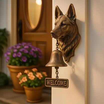 Welcome Bell Handmade Cast Iron Dog Figure