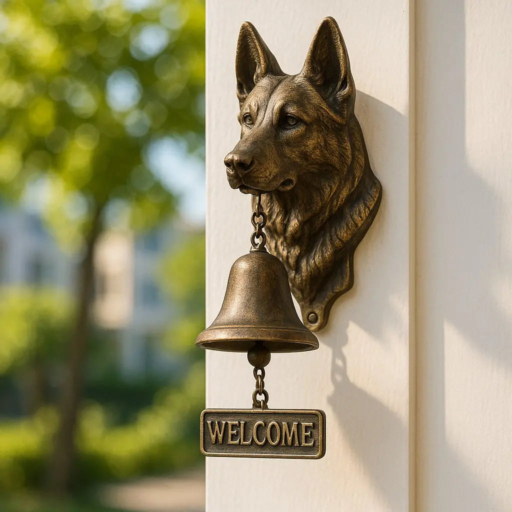 Welcome Bell Handmade Cast Iron Dog Figure