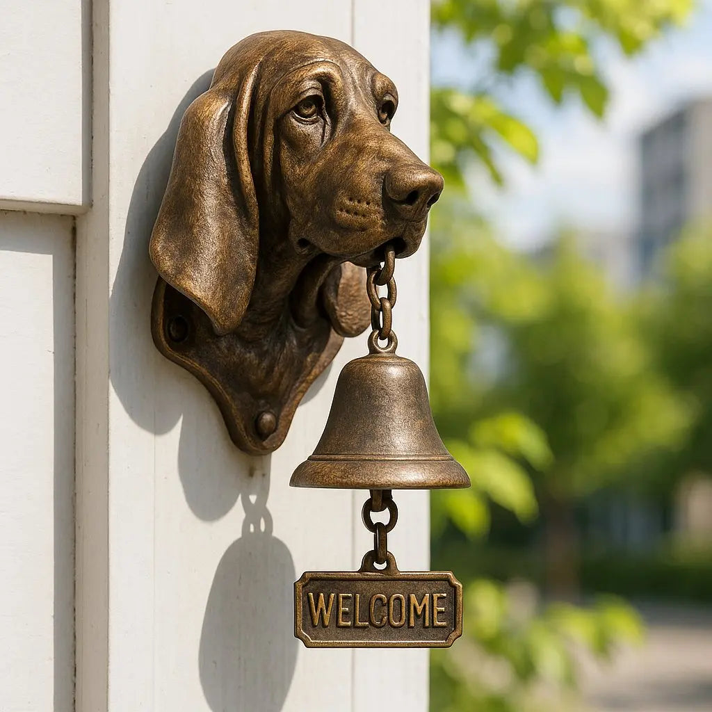 Welcome Bell Handmade Cast Iron Dog Figure