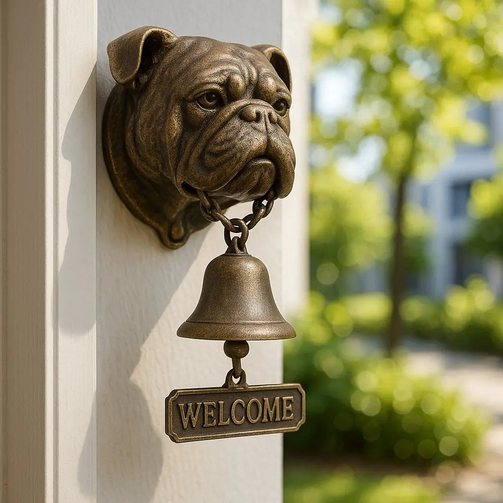 Welcome Bell Handmade Cast Iron Dog Figure