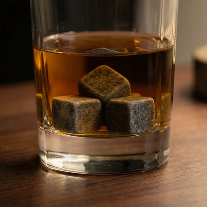 Whiskey Chilling Stones Soapstone Set Of 9 & Pouch