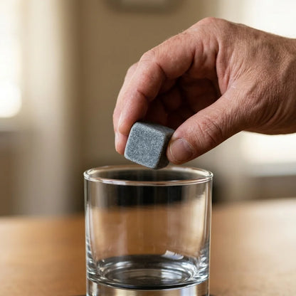 Whiskey Chilling Stones Soapstone Set Of 9 & Pouch