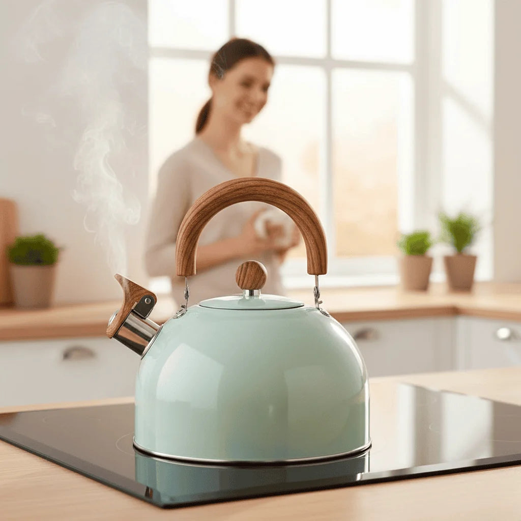 Whistling Kettle Stainless Steel 2.64 Qt Heat-Resistant Handle
