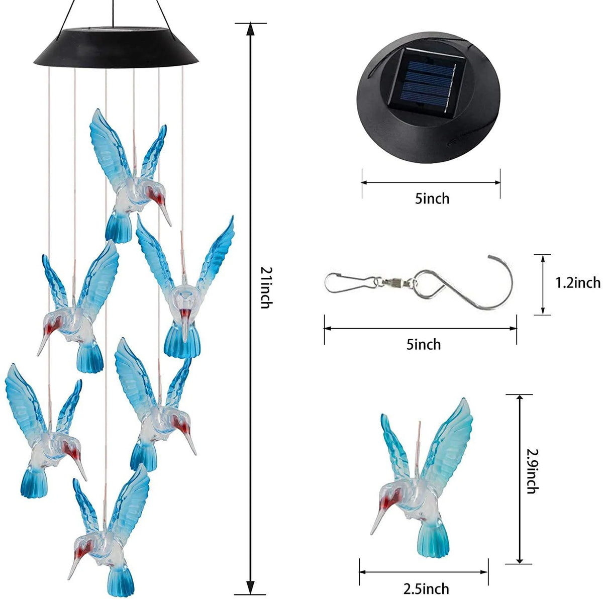 Wind Chime Solar-Powered Color-Changing LED Lights