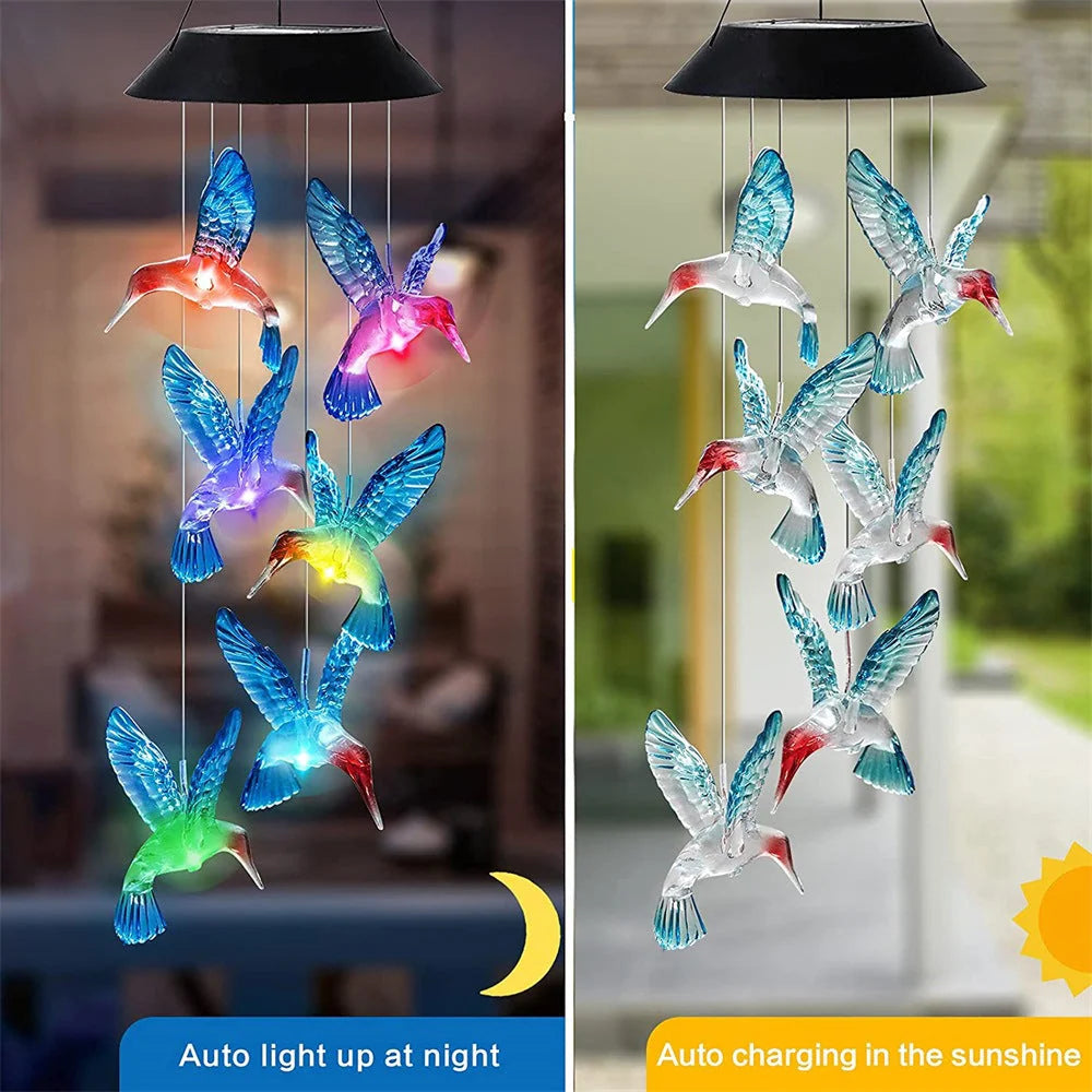 Wind Chime Solar-Powered Color-Changing LED Lights