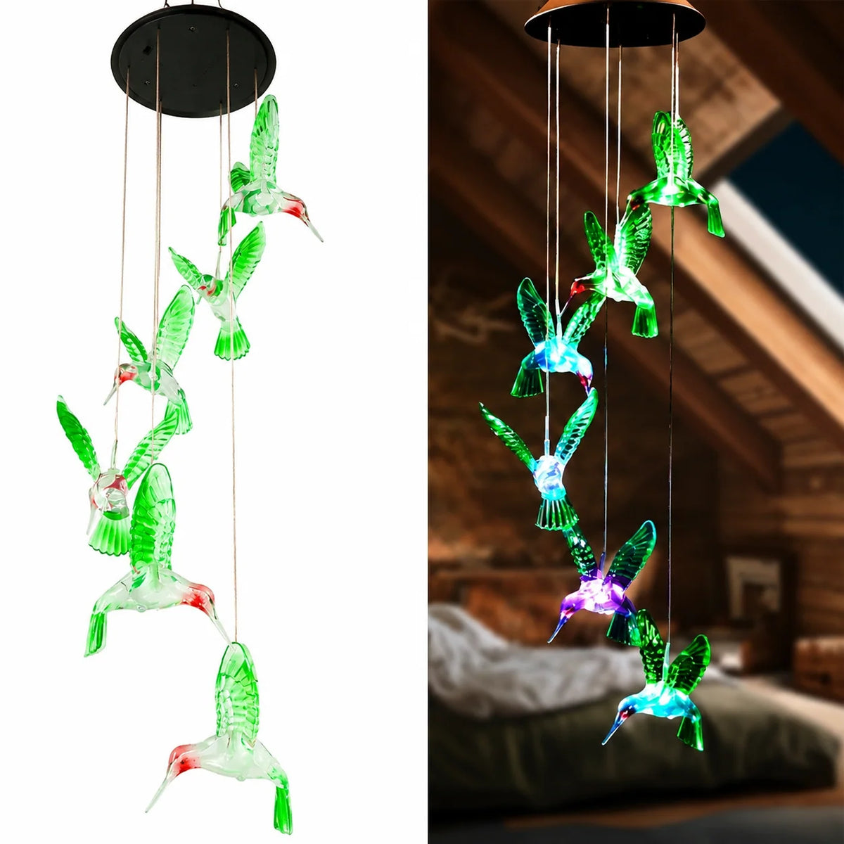 Wind Chime Solar-Powered Color-Changing LED Lights