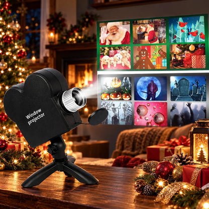 Window Projector Animated Holiday Scenes 12 Videos Tripod