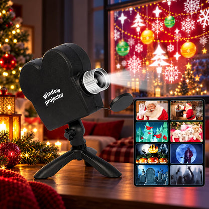 Window Projector Animated Holiday Scenes 12 Videos Tripod
