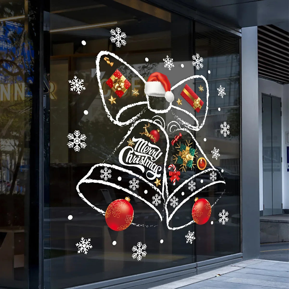 Window Sticker Bell Design Reusable Removable