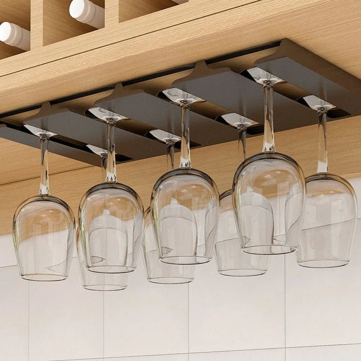 Wine Glass Rack Under Cabinet Metal Space-Saving