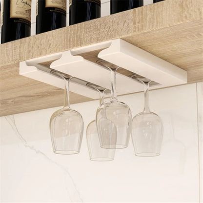 Wine Glass Rack Under Cabinet Metal Space-Saving