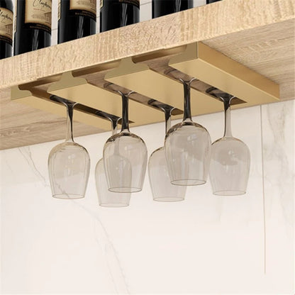 Wine Glass Rack Under Cabinet Metal Space-Saving