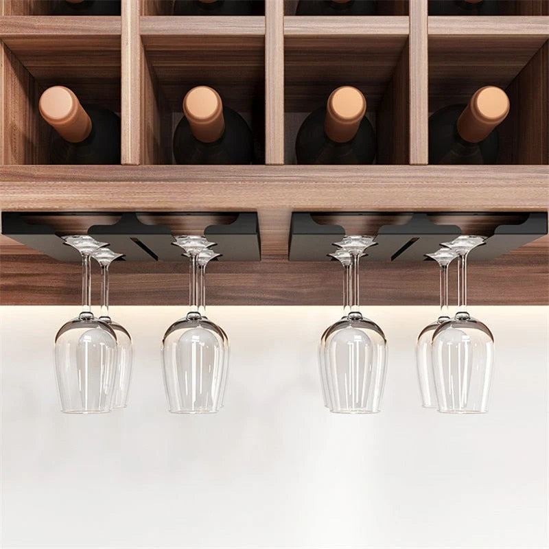 Wine Glass Rack Under Cabinet Metal Space-Saving