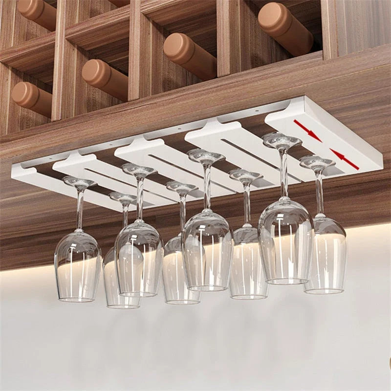 Wine Glass Rack Under Cabinet Metal Space-Saving
