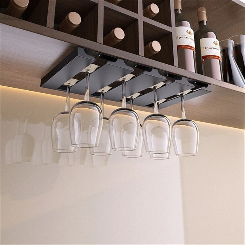 Wine Glass Rack Under Cabinet Metal Space-Saving