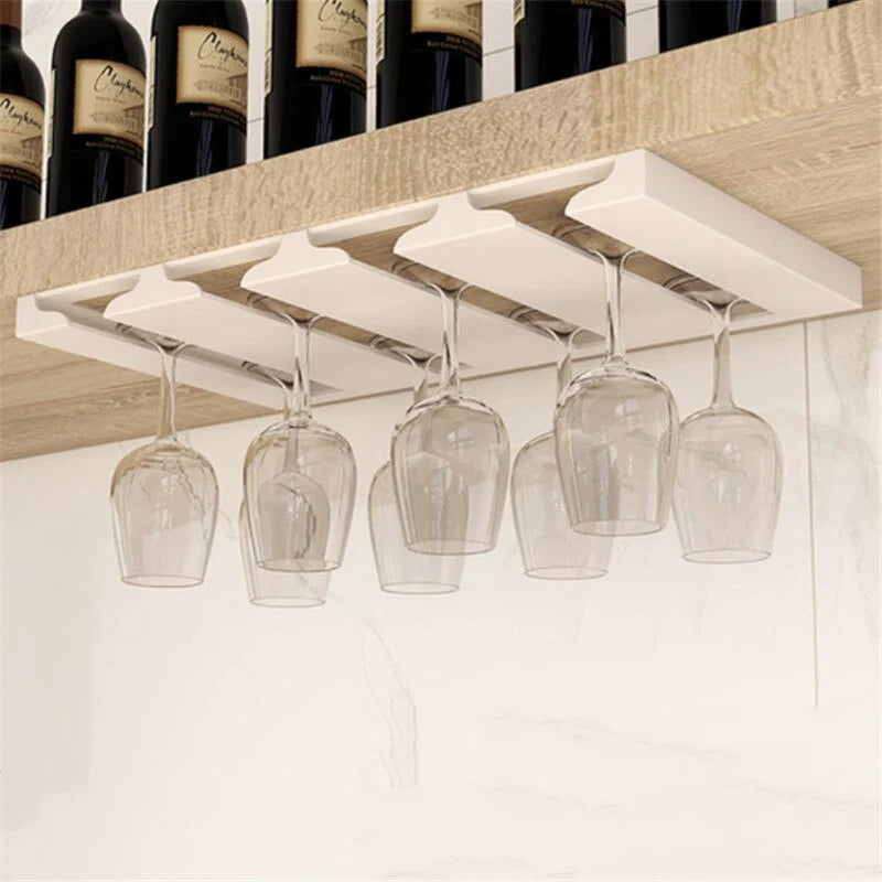 Wine Glass Rack Under Cabinet Metal Space-Saving