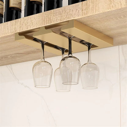 Wine Glass Rack Under Cabinet Metal Space-Saving