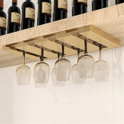 Wine Glass Rack Under Cabinet Metal Space-Saving