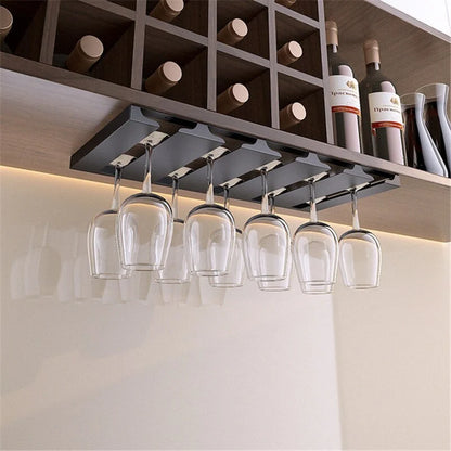 Wine Glass Rack Under Cabinet Metal Space-Saving