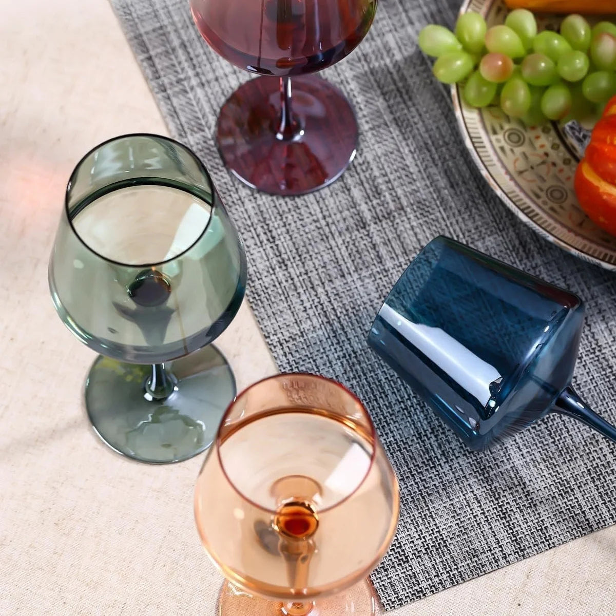 Wine Glasses Multicolor Stemware Set of 6