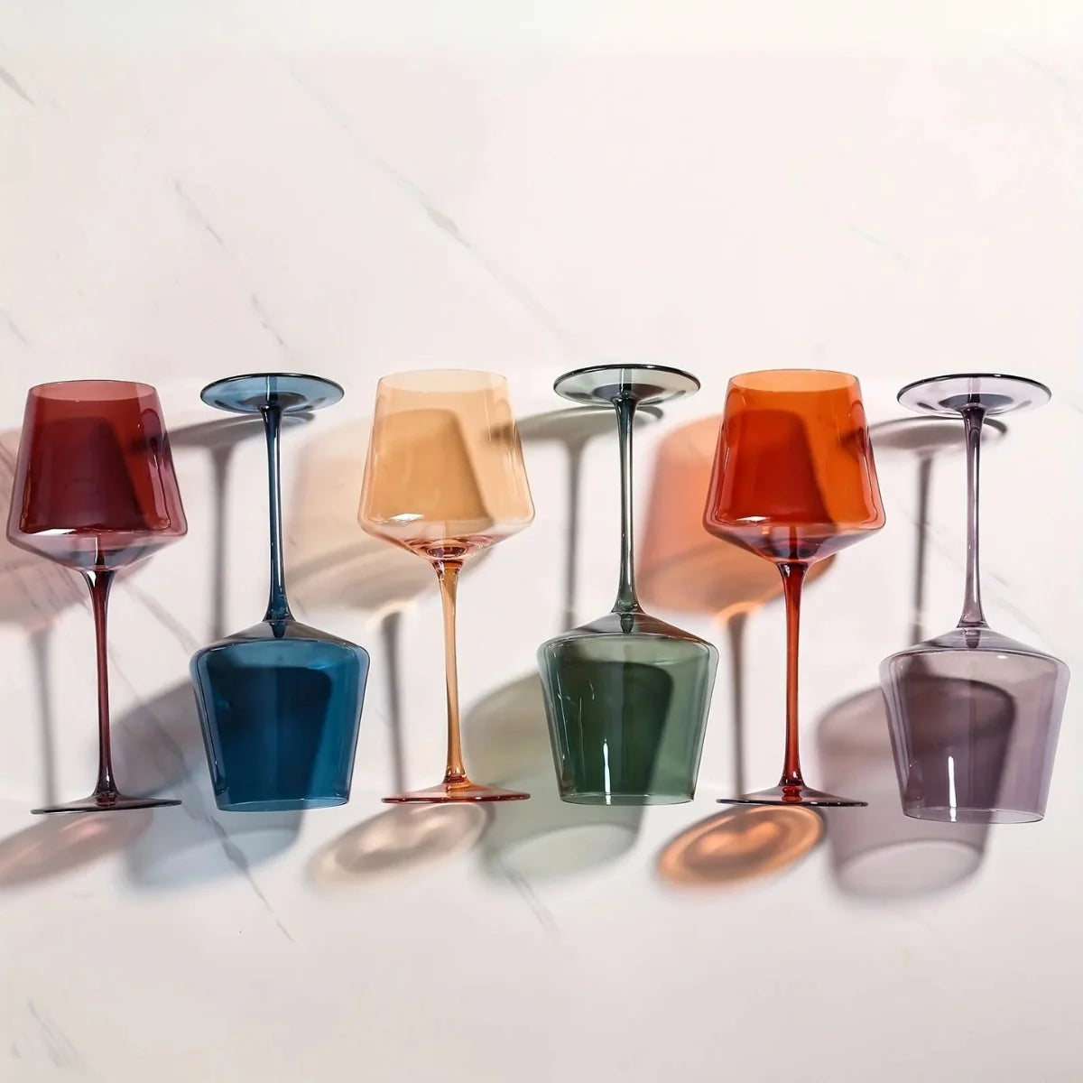 Wine Glasses Multicolor Stemware Set of 6