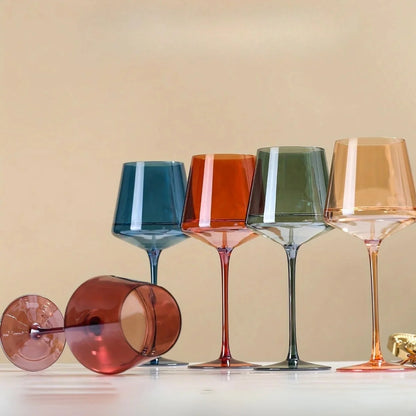 Wine Glasses Multicolor Stemware Set of 6