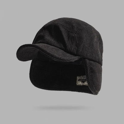 Winter Cap Ribbed Fleece-Lined Ear Flaps