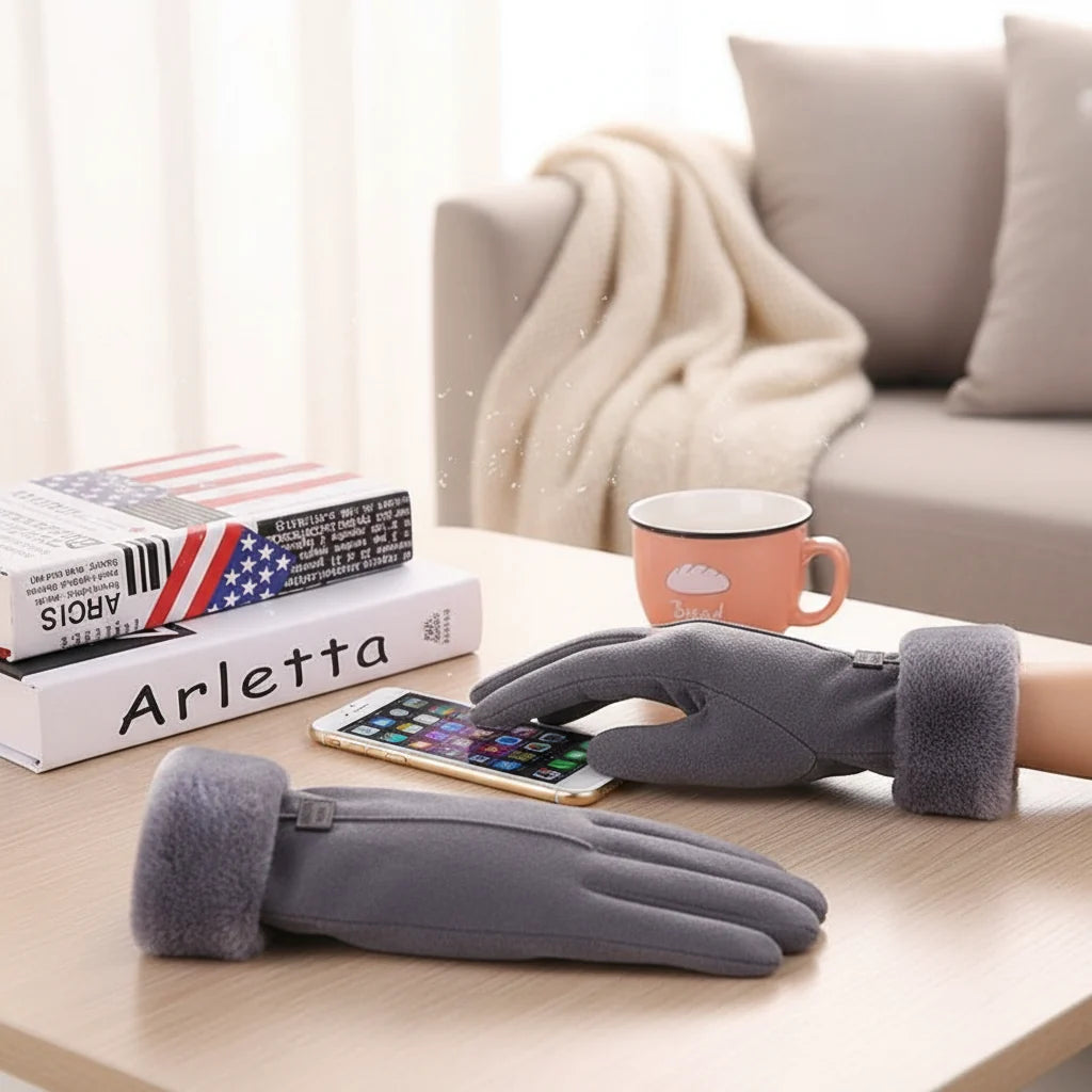 Winter Gloves Fleece-Lined Touchscreen-Compatible Water-Repellent