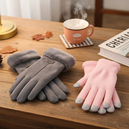 Winter Gloves Fleece-Lined Touchscreen-Compatible Water-Repellent