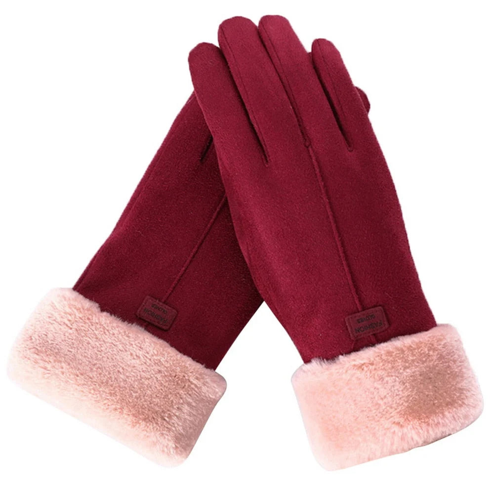 Winter Gloves Fleece-Lined Touchscreen-Compatible Water-Repellent