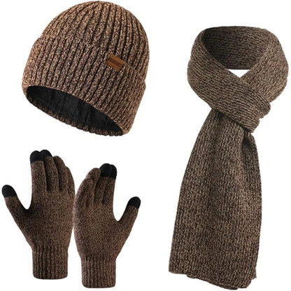Winter Hat Scarf & Gloves Set Soft Knit Touchscreen